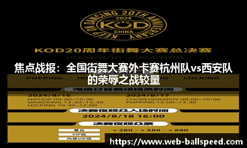 焦点战报：全国街舞大赛外卡赛杭州队vs西安队的荣辱之战较量